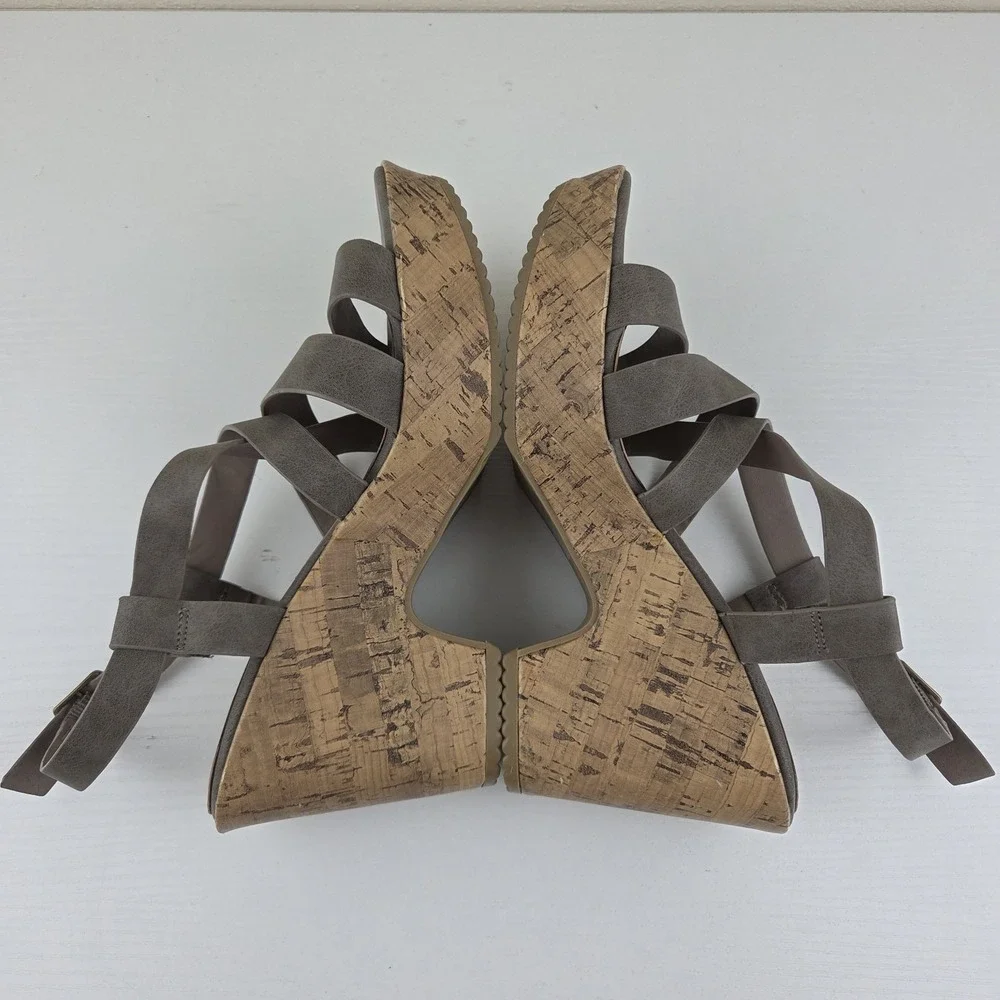 Maurices Hope Cork Strappy Wedge Gray High Heels Women's Size 6.5 M - Picture 12 of 15